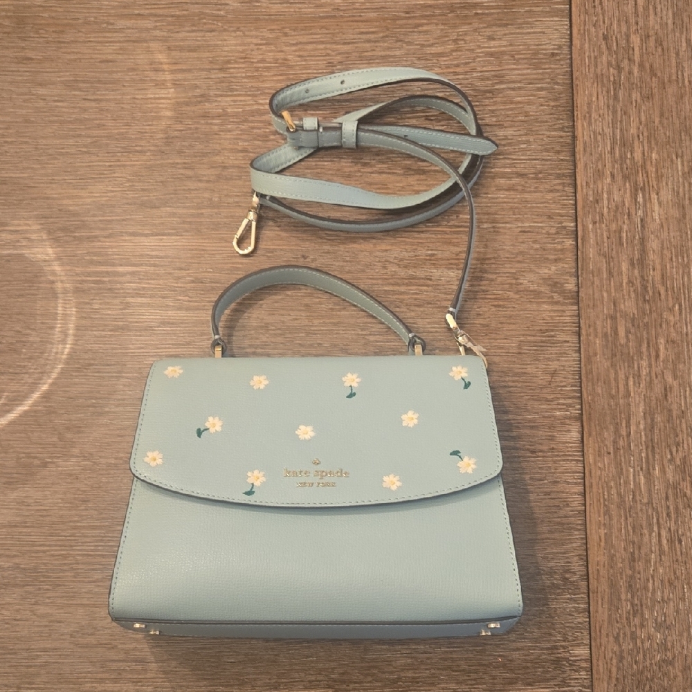 Kate Spade Light Blue Daisy Satchel - Picture 10 of 12